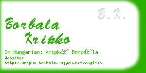 borbala kripko business card